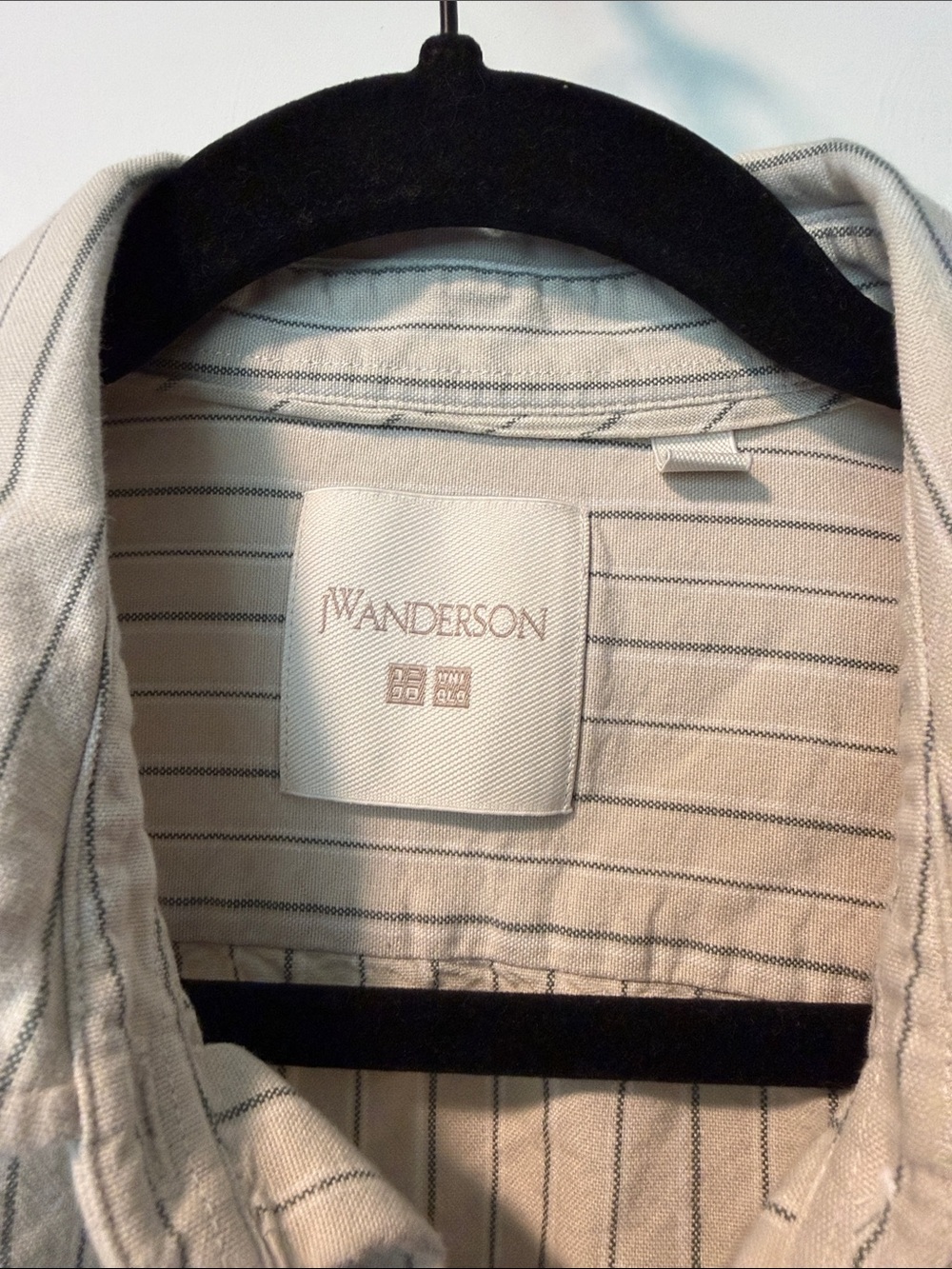 JW ANDERSON Beige Shirt with Thin Gray Stripes - Picture 2 of 3